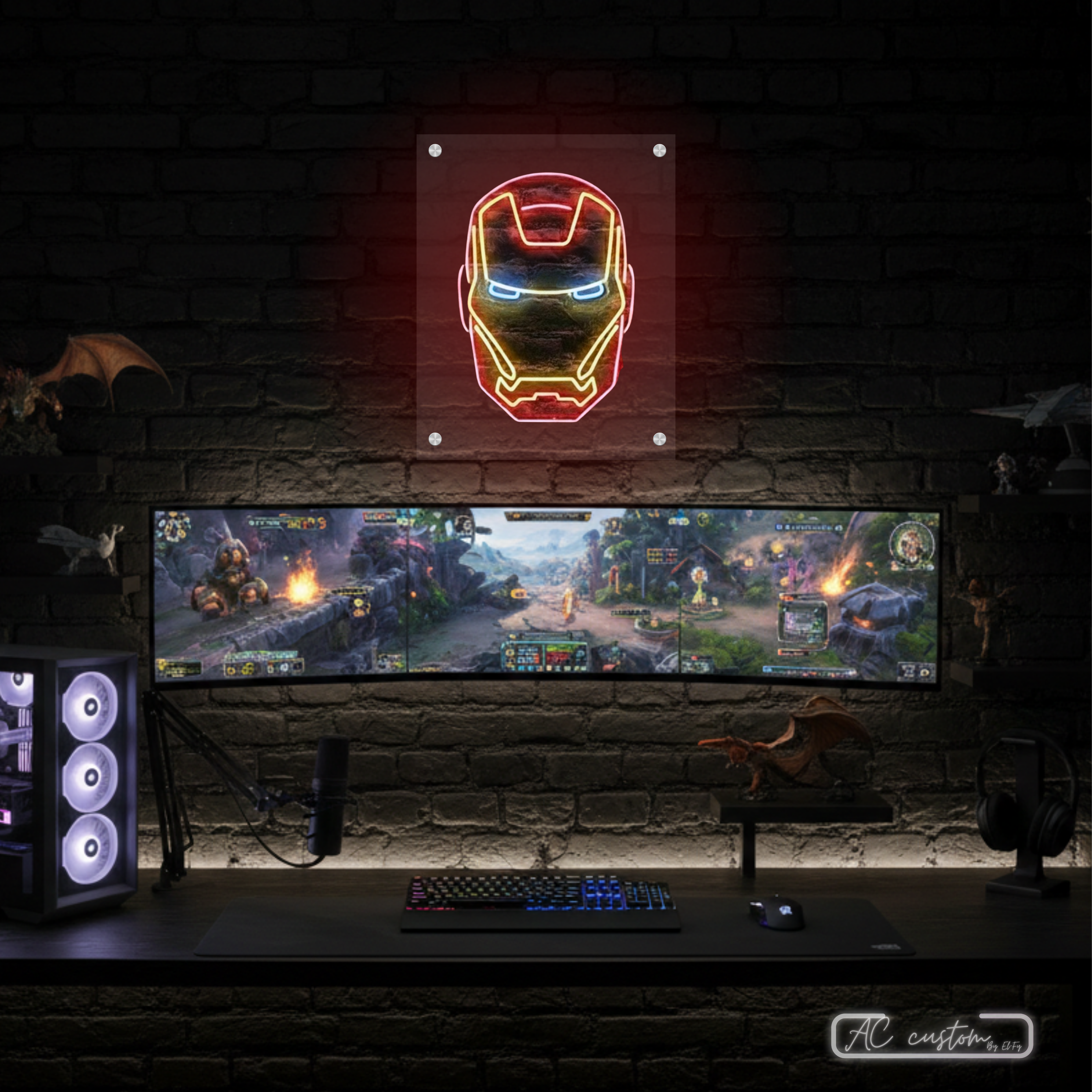 Néon Casque Iron Man