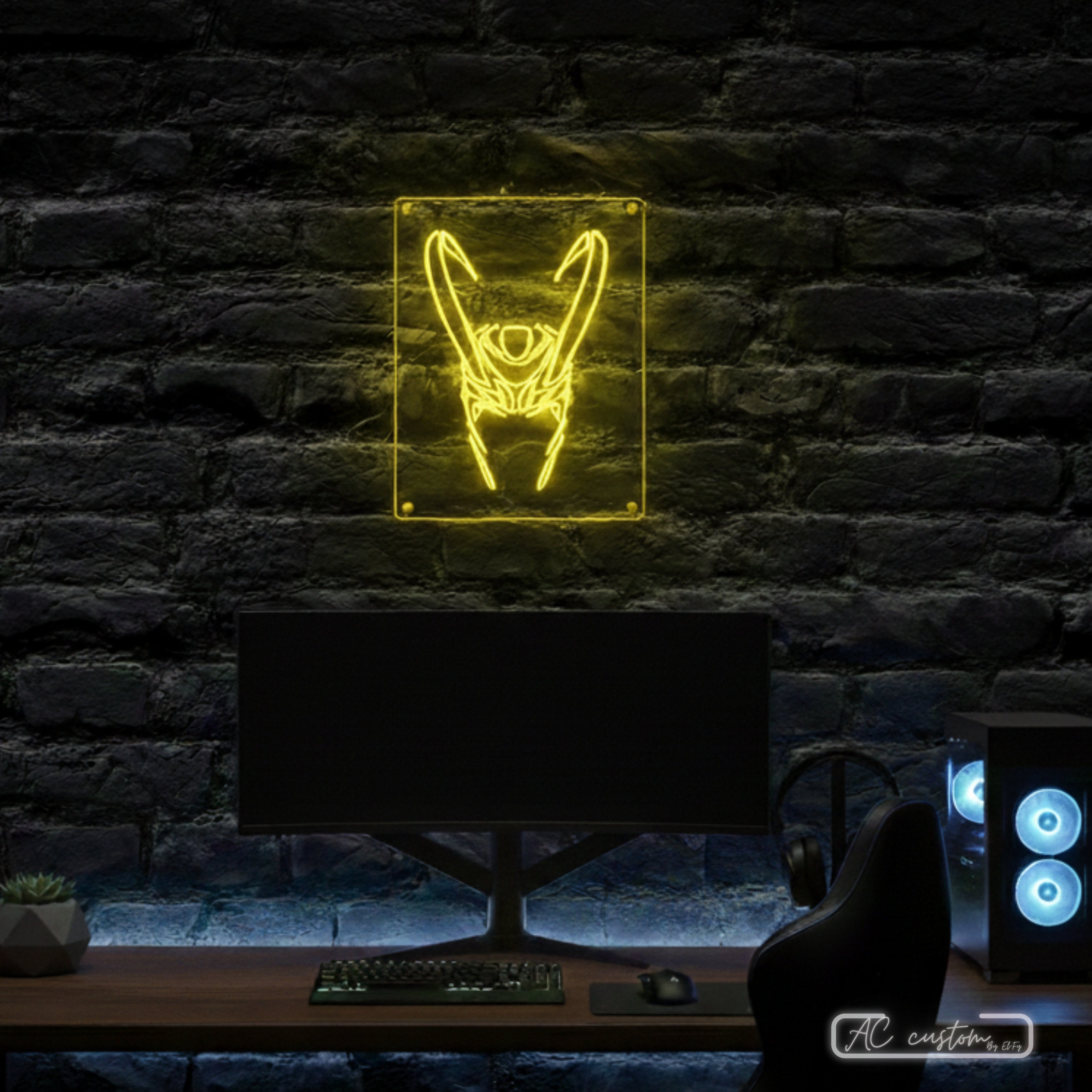 Néon casque de Loki