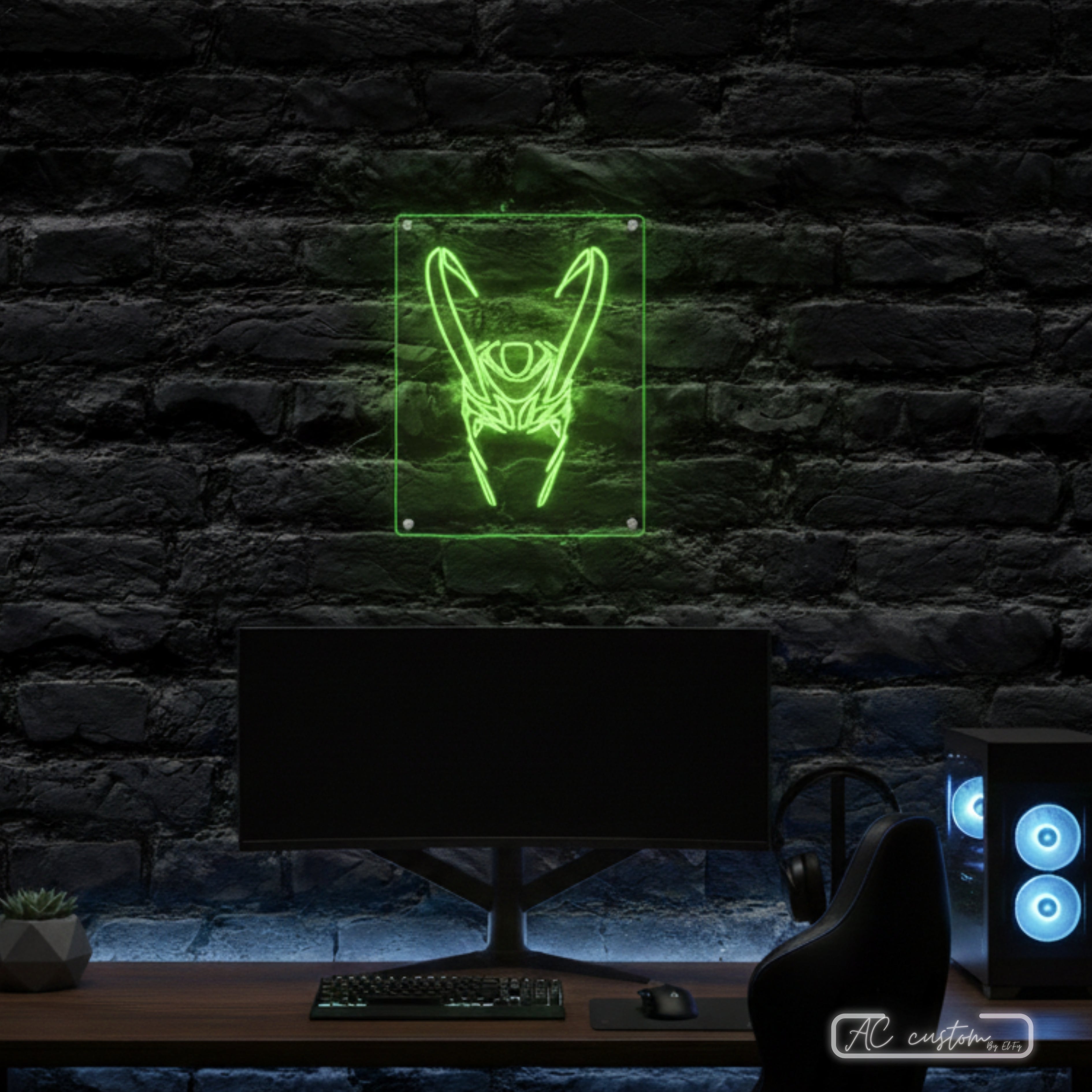 Néon casque de Loki
